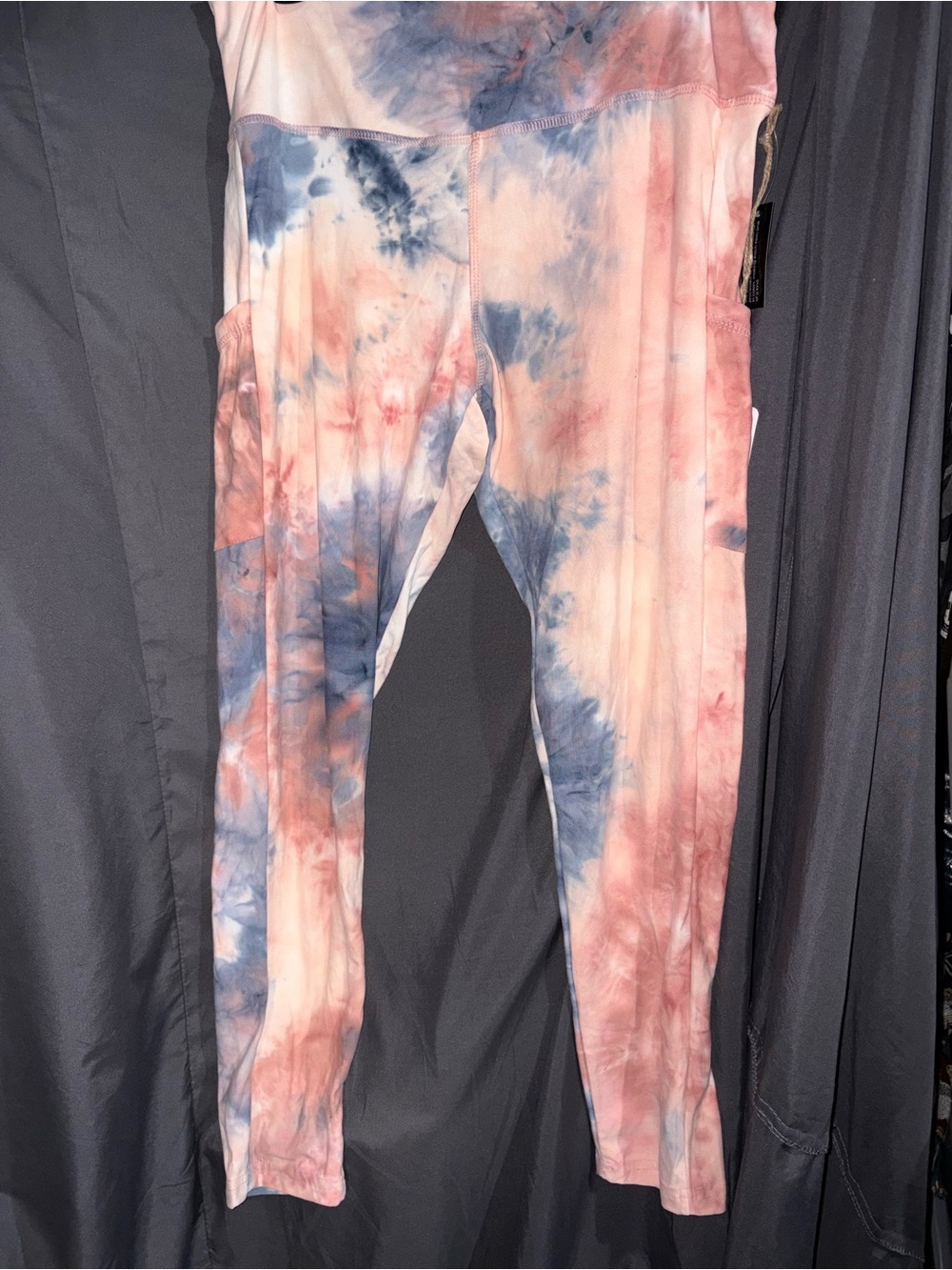 True Craft Pink and Blue Tie-Dye Leggings
